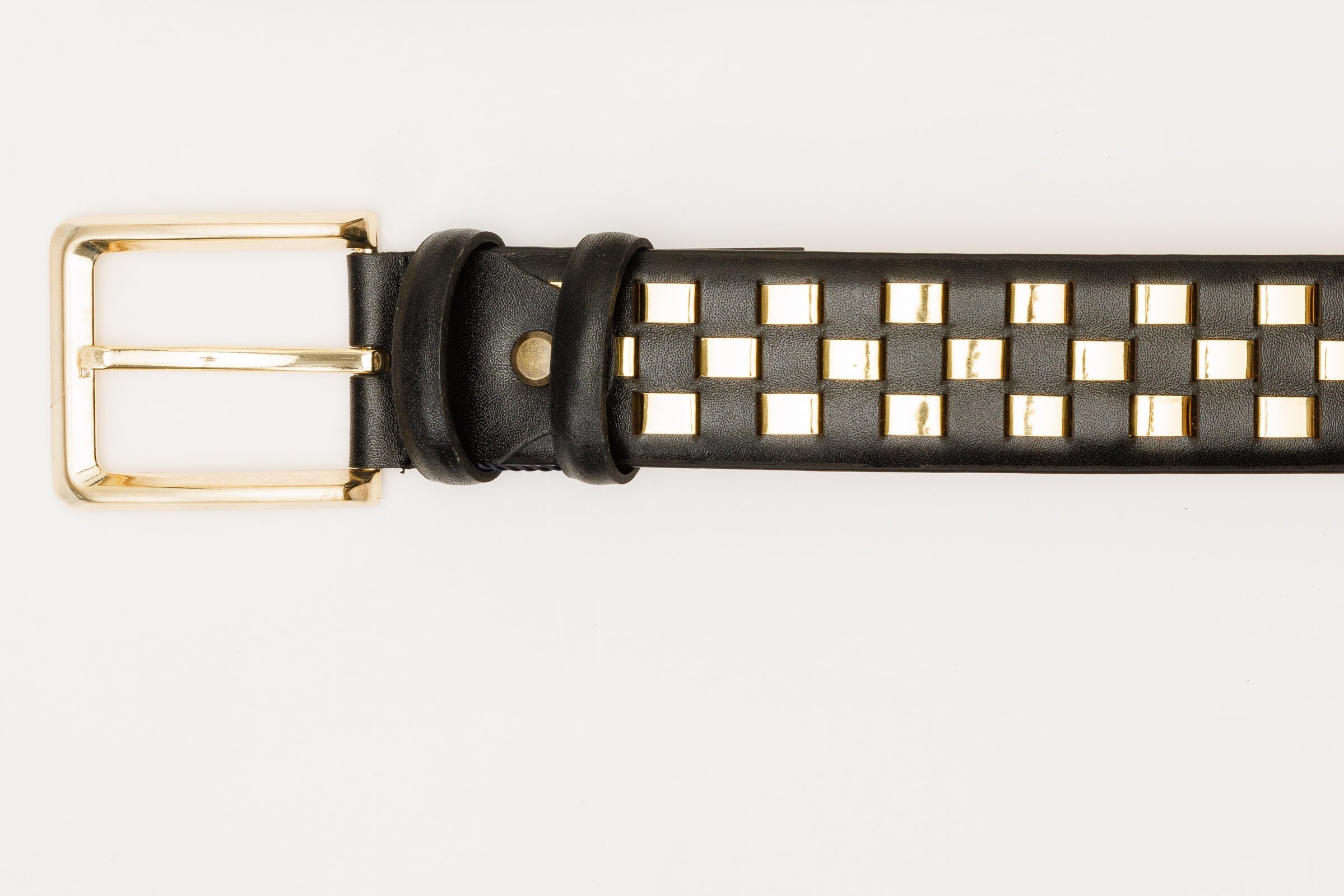 The Messina Black & Gold Woven Leather Belt