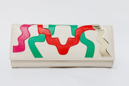 The Tario Cream Leather Clutch