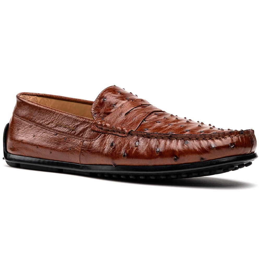 33 - 100 - Bdy Monza Ostrich Quill Driver, Brandy Shop by Zelli Italia – Don't Panic Shoes