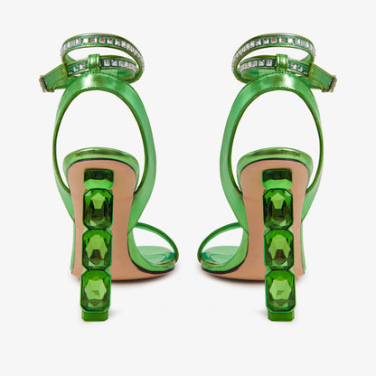 The Torola Green Stony Heel Leather Women Sandal Final Sale!