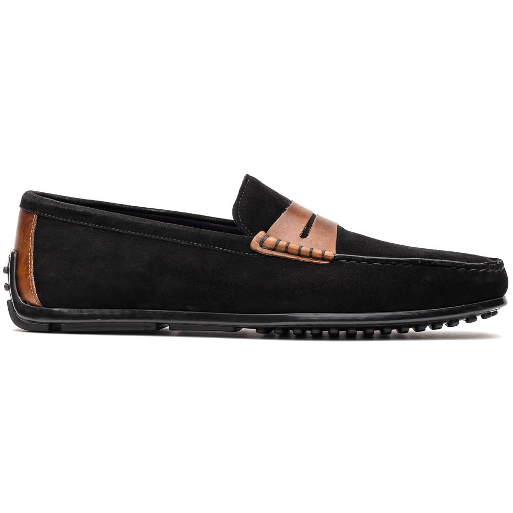 36 - 300 - Blk Monza Sueded Italian Calfskin Driver Black / Chestnut Shop by Zelli Italia – Don't Panic Shoes