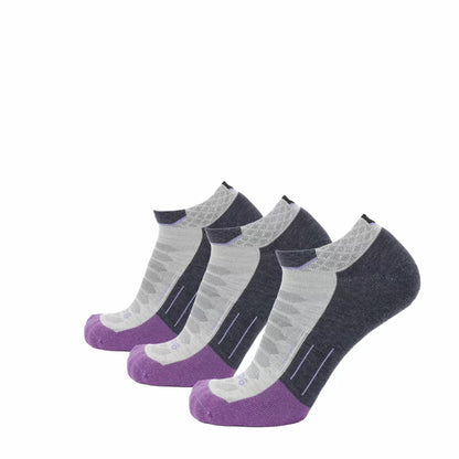 3 Pack Amethyst - Run Ankle Midweight Merino Wool Sock