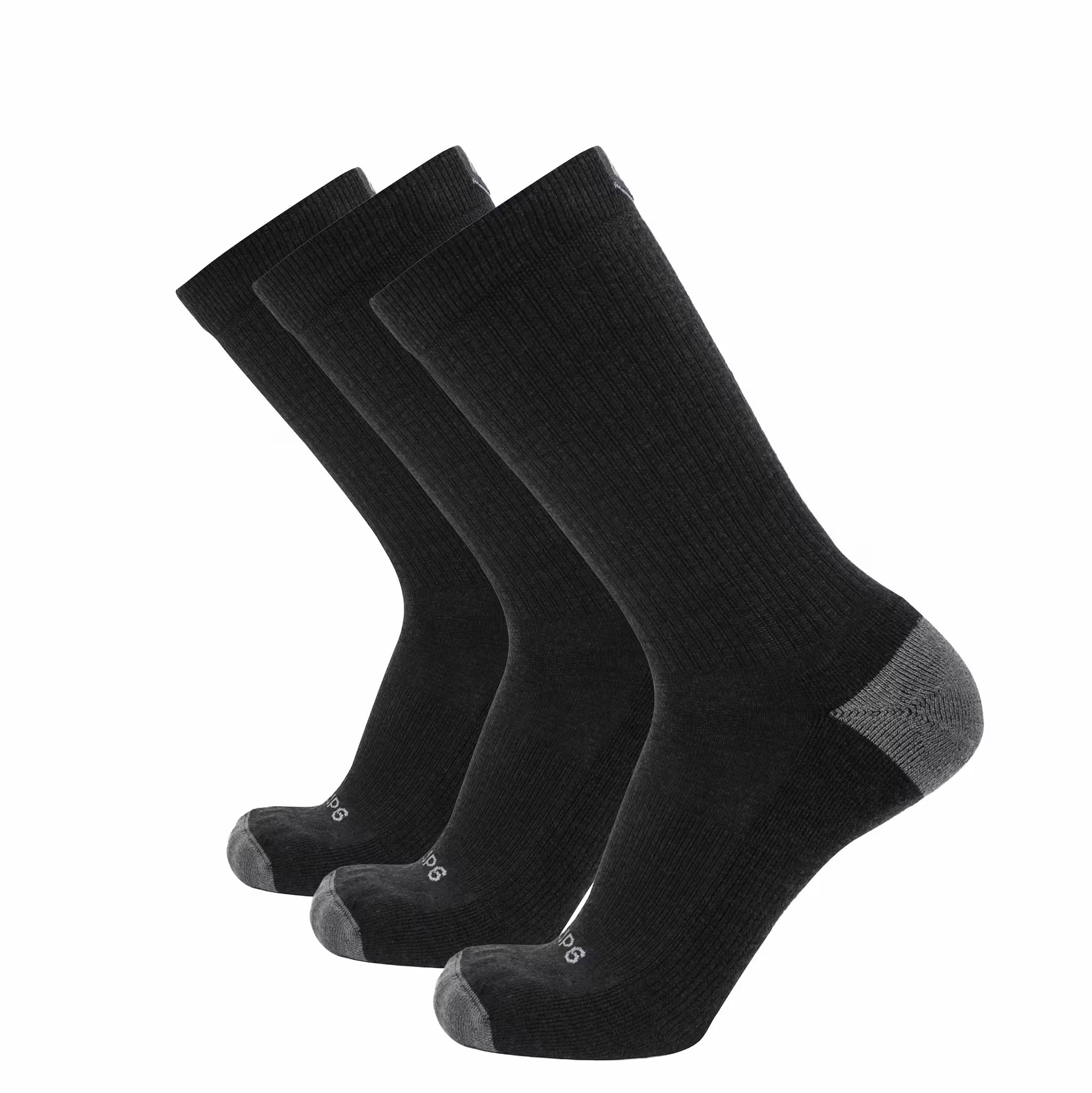 3 Pack Carbon - Casual Crew Midweight Merino Wool Sock