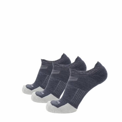 3 Pack Denim - Run No Show Runweight Merino Wool Sock
