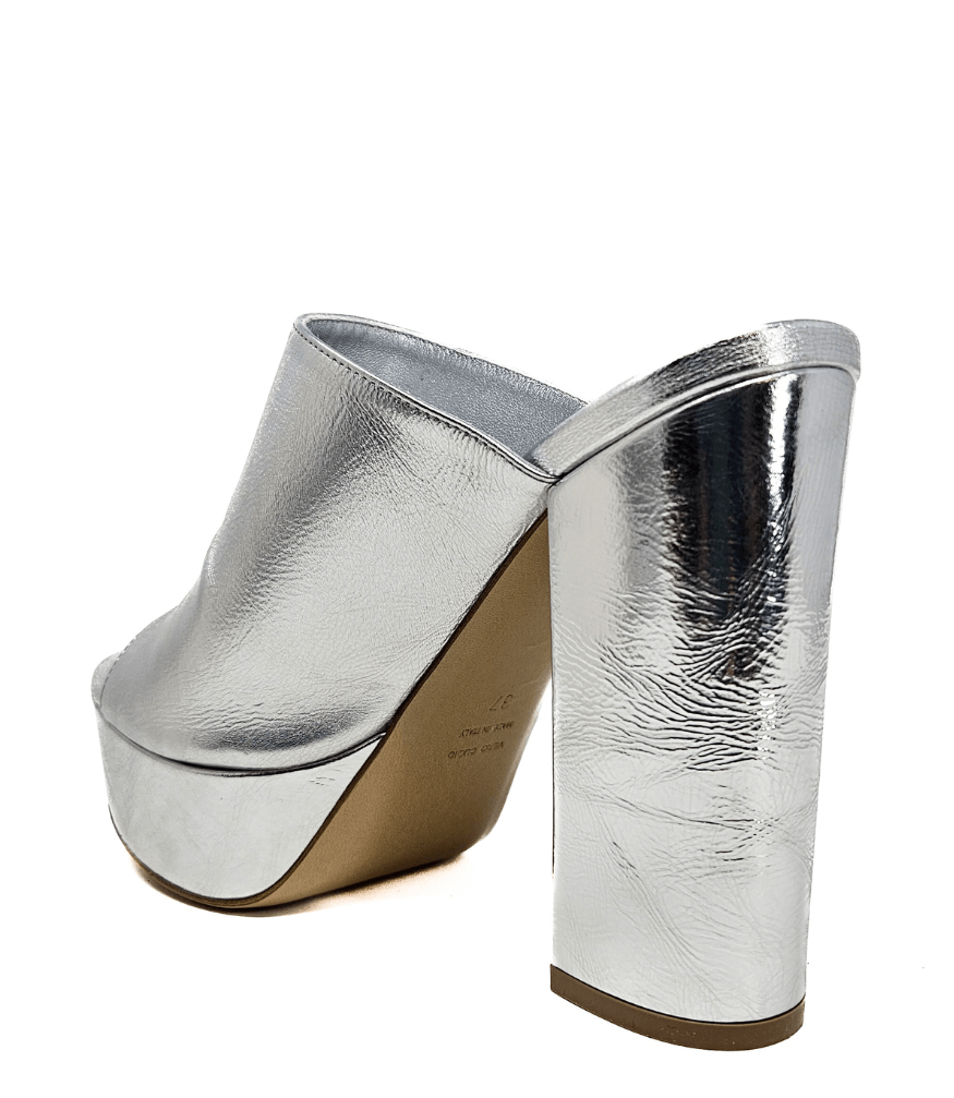 Madison Maison Marilu Silver Open Toe Platform Sandal