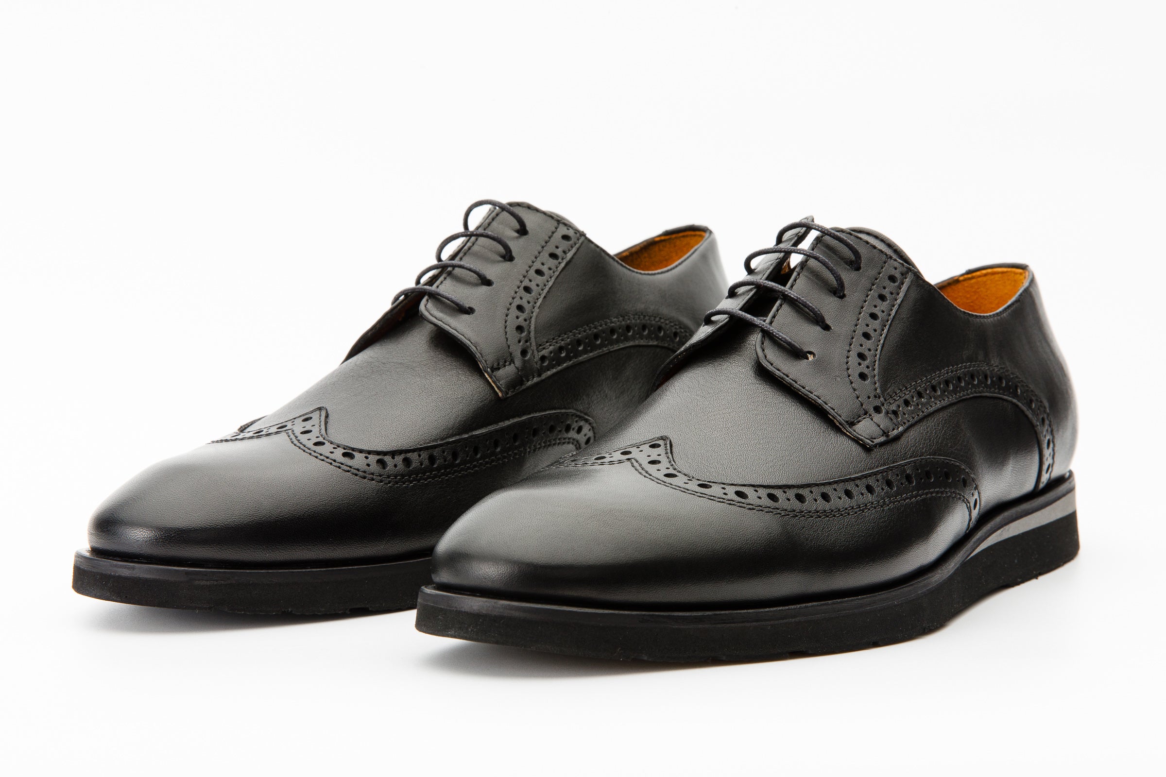 The Molise Black Wingtip Semi Brogue Derby Men  Shoe  Final Sale!