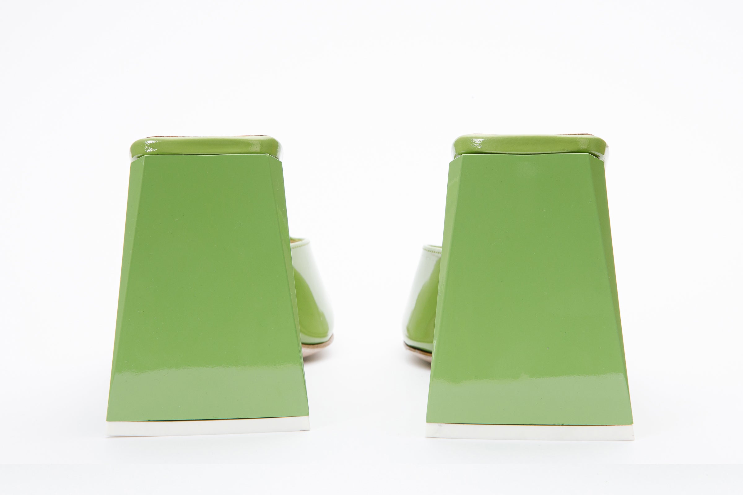 The Butterfly Block Heel Green Patent Leather Sandal Final Sale!