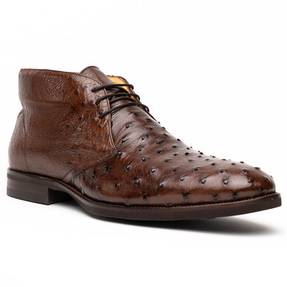 43 - 594 - Brn Marco Ostrich Quill Chukka Boot, Brown Shop by Zelli Italia – Don't Panic Shoes