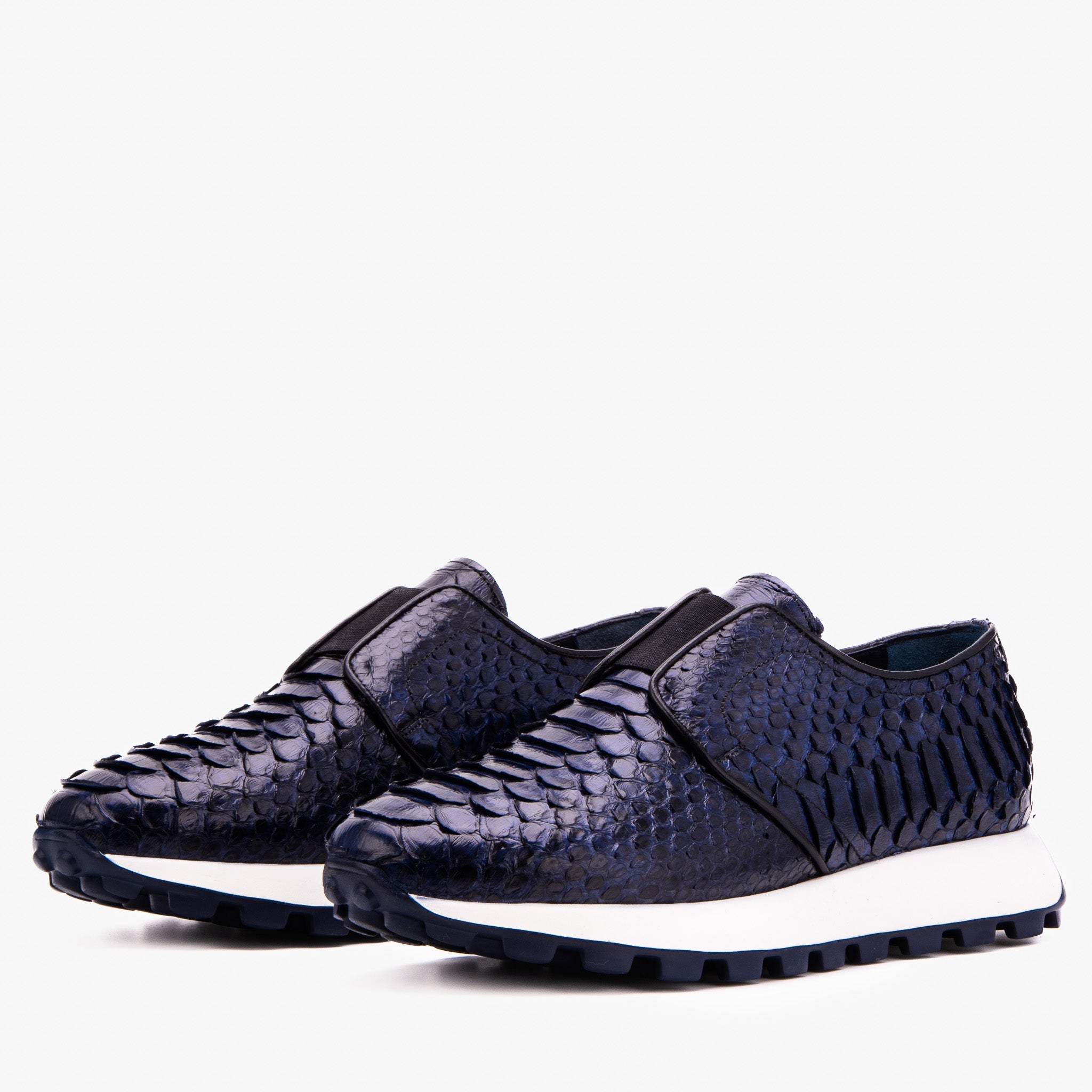 The Obsidian Navy Python Leather Men Sneaker