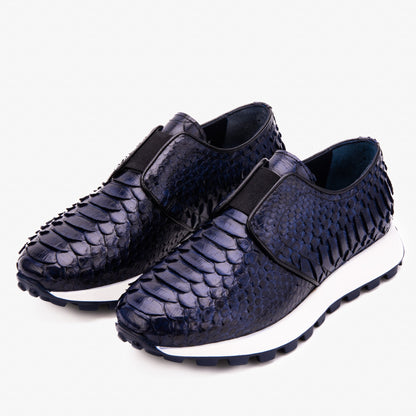 The Obsidian Navy Python Leather Men Sneaker