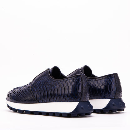 The Obsidian Navy Python Leather Men Sneaker