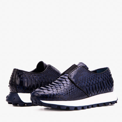 The Obsidian Navy Python Leather Men Sneaker