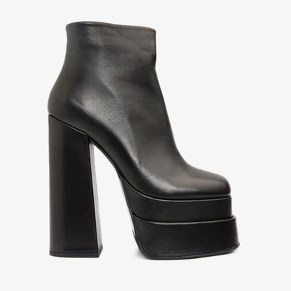The Latino Black Leather High Heel Women Boot Final Sale!