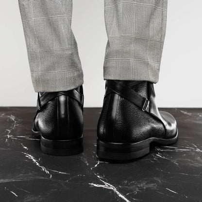 45 - 600 - Blk Jodphur Italian Calfskin Boot, Black by Zelli Italia – Don't Panic Shoes