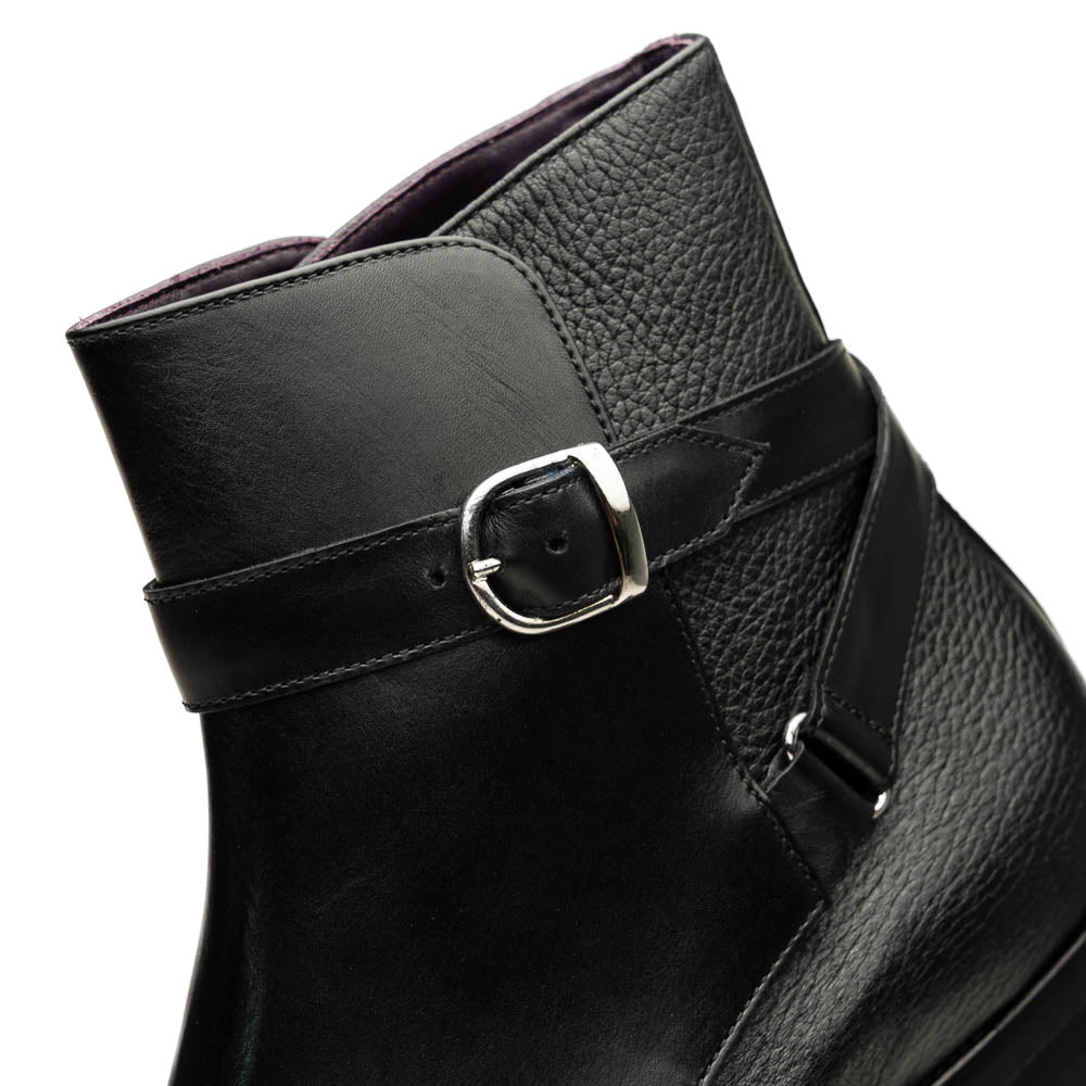 45 - 600 - Blk Jodphur Italian Calfskin Boot, Black by Zelli Italia – Don't Panic Shoes