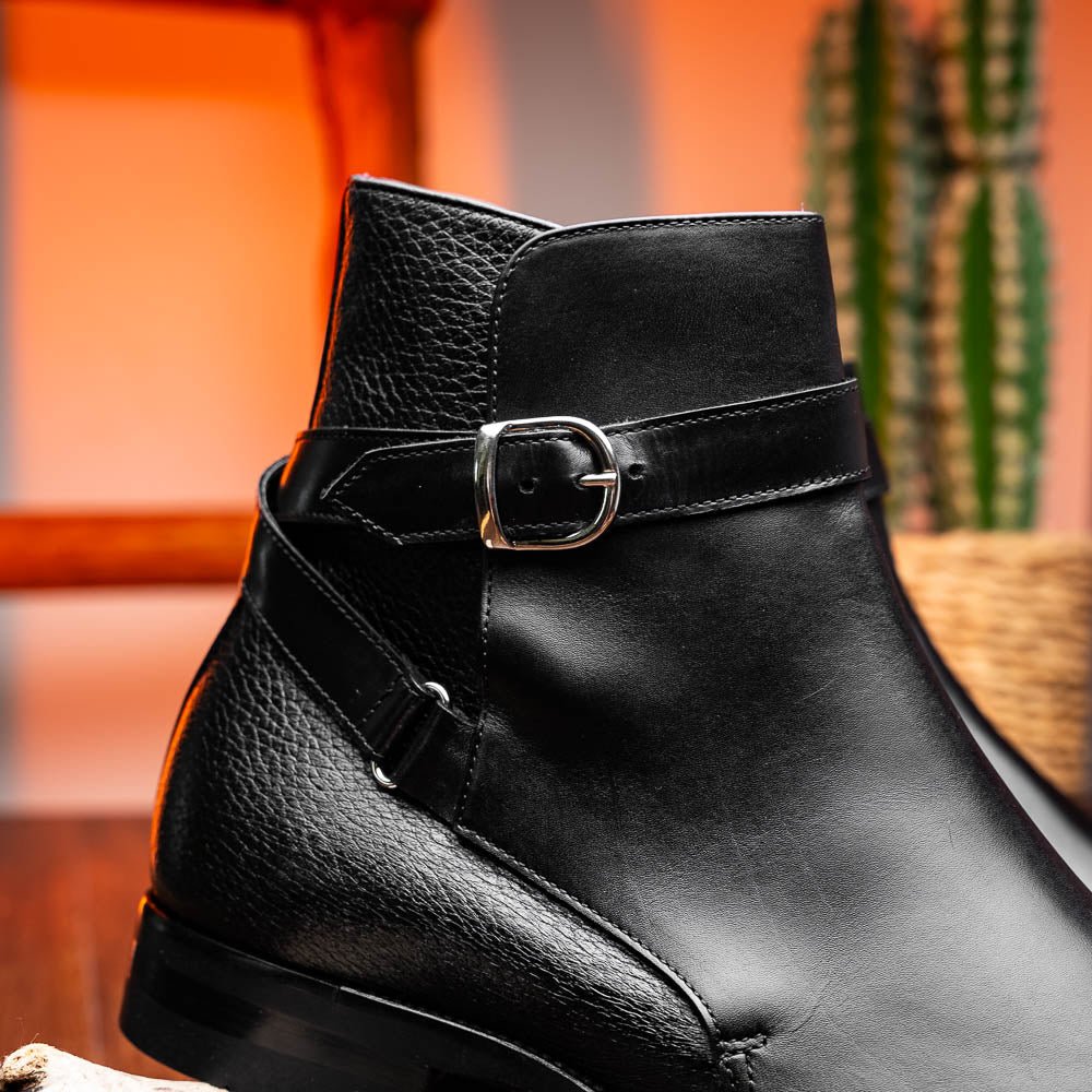 45 - 600 - Blk Jodphur Italian Calfskin Boot, Black by Zelli Italia – Don't Panic Shoes