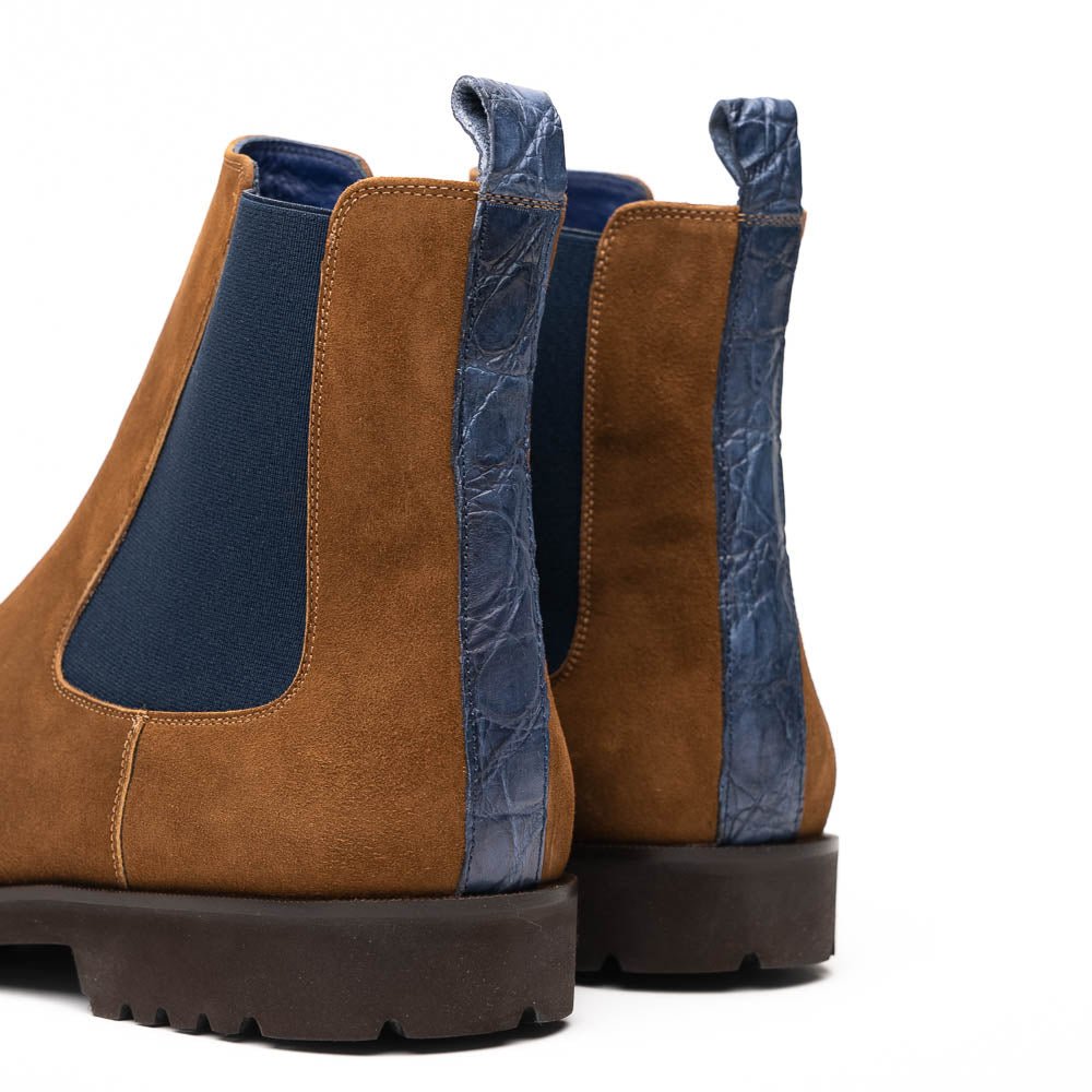 46 - 210 - Cgn Gianna Suede Chelsea Boot, Cognac Shop by Zelli Italia – Don't Panic Shoes