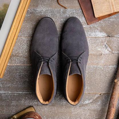 46 - 592 - Gry Marco Suede Calfskin Chukka Boot Grey Sale by Zelli Italia – Don't Panic Shoes