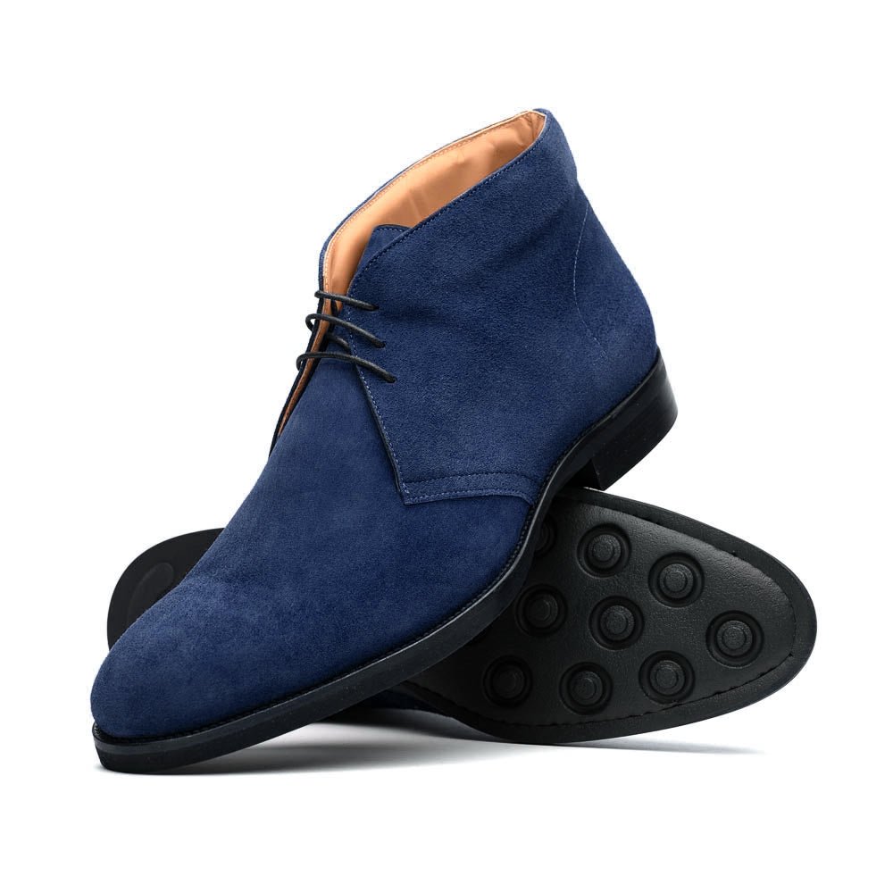 46 - 592 - Nvy Marco Suede Calfskin Chukka Boot, Navy Shop by Zelli Italia – Don't Panic Shoes
