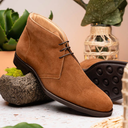 46 - 592 - Tob Marco Suede Calfskin Chukka Boot, Tobacco Shop by Zelli Italia – Don't Panic Shoes