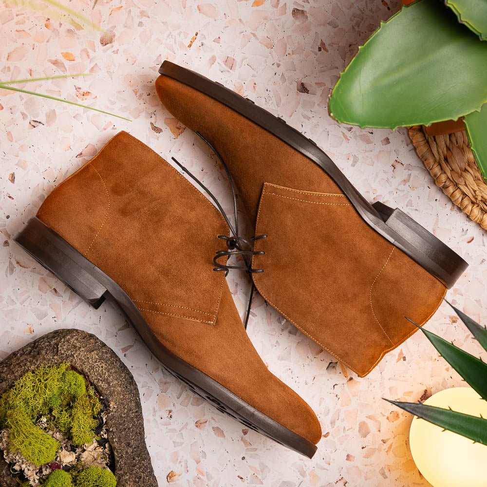 46 - 592 - Tob Marco Suede Calfskin Chukka Boot, Tobacco Shop by Zelli Italia – Don't Panic Shoes