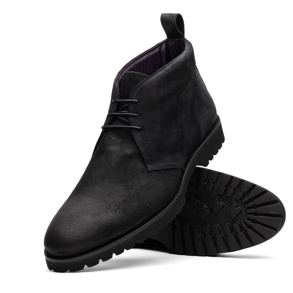 46 - 602 - Blk Rezza Suede Calfskin Chukka Boot Black Shop by Zelli Italia – Don't Panic Shoes