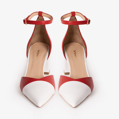 The Noella Red Leather Women Sandal