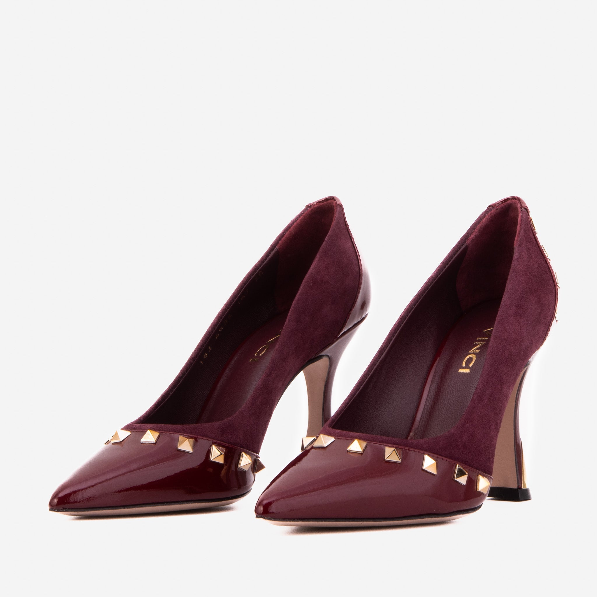 The Bella Vita Studded Burgundy Leather Pump Women Shoe