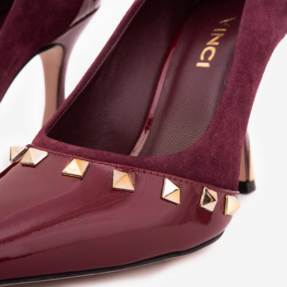 The Bella Vita Studded Burgundy Leather Pump Women Shoe