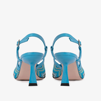 The Napoli Blue Leather Slingback Women Sandal