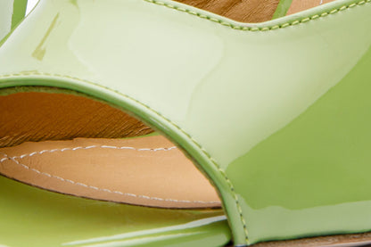 The Butterfly Block Heel Green Patent Leather Sandal Final Sale!