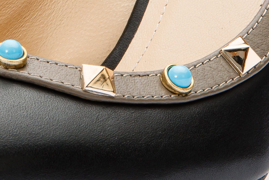 The Tikapur Black Leather Pump Women Shoe Final Sale!