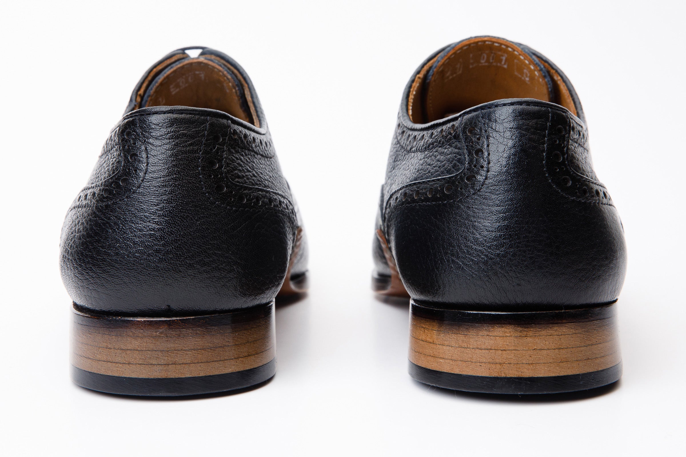 Vinci Leather Shoes The Draco Handmade Navy Blue Semi Brogue Oxford Men Shoe