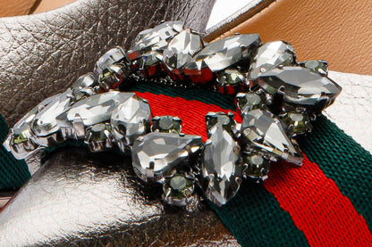 The Afega Silver Leather Block Heel Pump Women Shoe