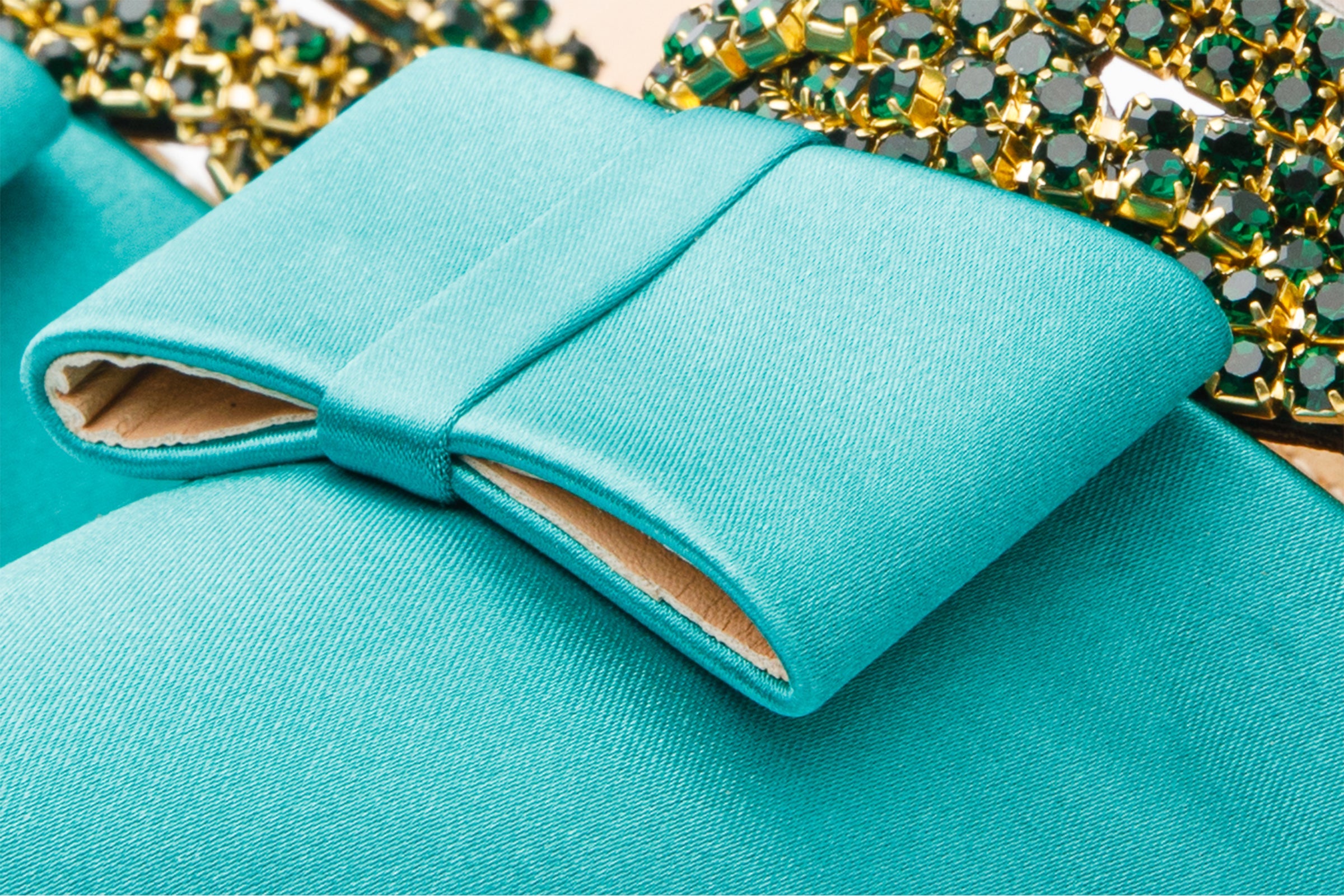 The Volga Green Leather Kitten Heel Pointy Toe Women Sandal Final Sale!