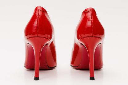 The Ege Red Leather Pump Fuchsia Sole Women Shoe