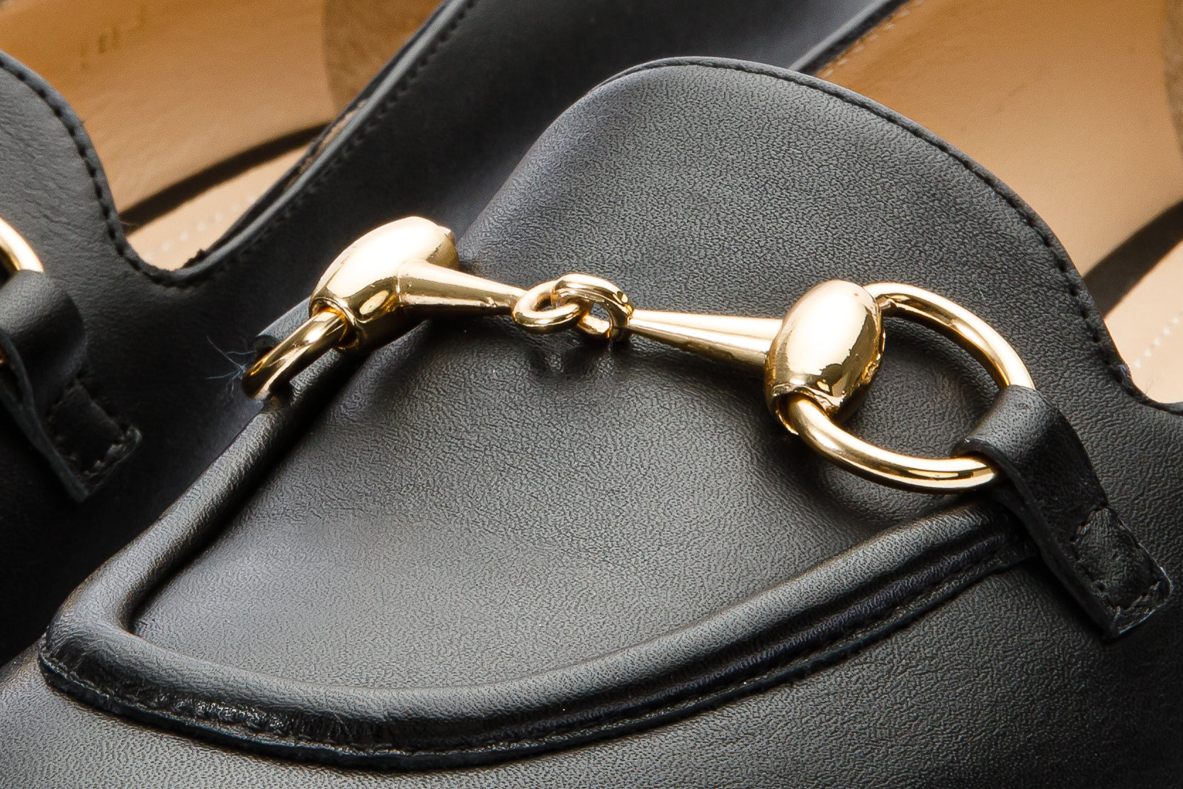 The Delhi Black Leather Block Heel Pump Women Shoe