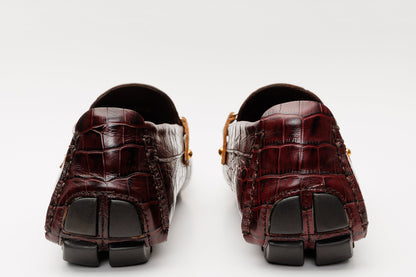 The Pisa Burgundy Leather Bit Drive Loafer Men Shoe