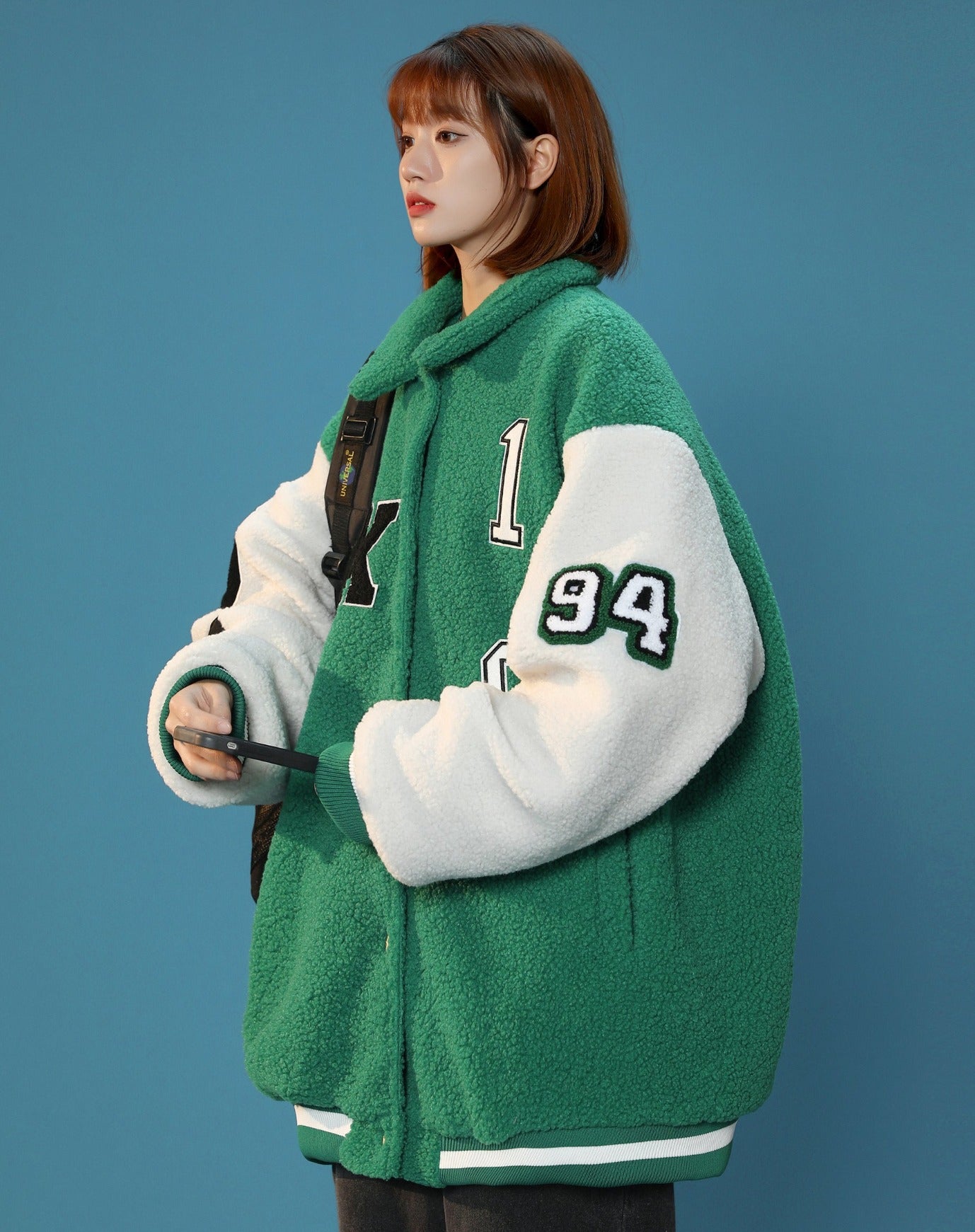 Niepce Women's Year 94 Furry Varsity Jacket