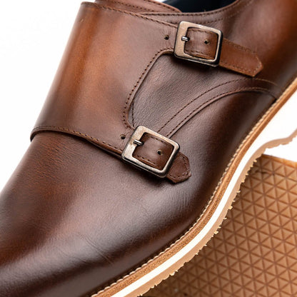 55 - 103 - Brn Legerra Hand Burnished Italian Calfskin Monkstrap, Brown Shop by Zelli Italia – Don't Panic Shoes