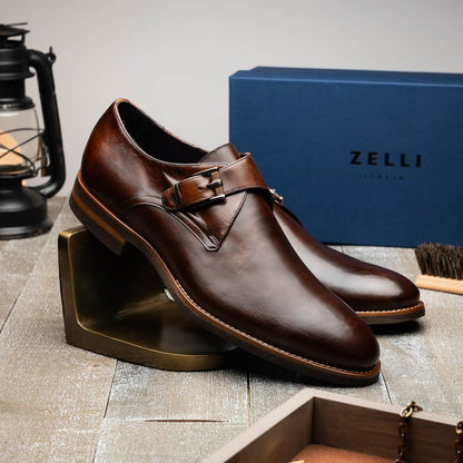 55 - 605 - Cst Roman Italian Calfskin Monkstrap Chestnut Shop by Zelli Italia – Don't Panic Shoes