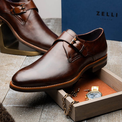 55 - 605 - Cst Roman Italian Calfskin Monkstrap Chestnut Shop by Zelli Italia – Don't Panic Shoes