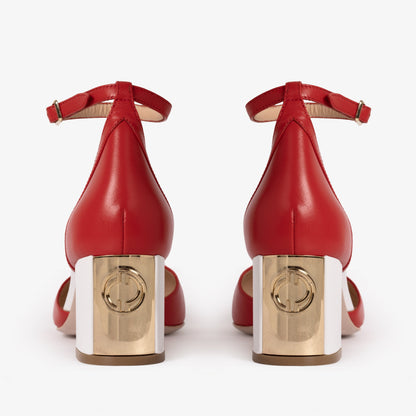 The Noella Red Leather Women Sandal