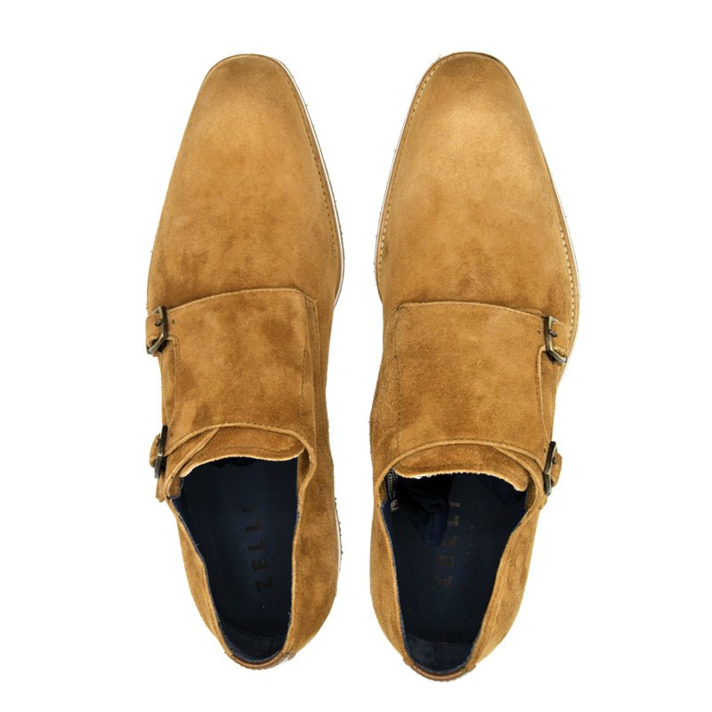 56 - 100 - Cgn Legerra Sueded Goatskin Monkstrap, Cognac Sale by Zelli Italia – Don't Panic Shoes