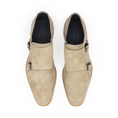56 - 105 - Snd Legerra Sueded Goatskin Monkstrap, Sand Sale by Zelli Italia – Don't Panic Shoes