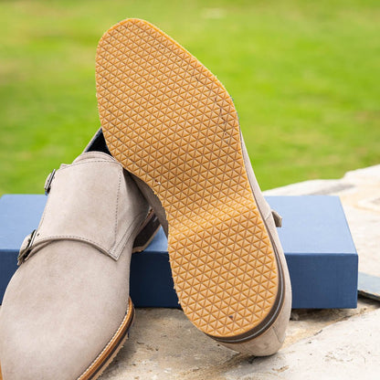 56 - 105 - Snd Legerra Sueded Goatskin Monkstrap, Sand Sale by Zelli Italia – Don't Panic Shoes