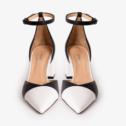 The Noella Black Leather Women Sandal
