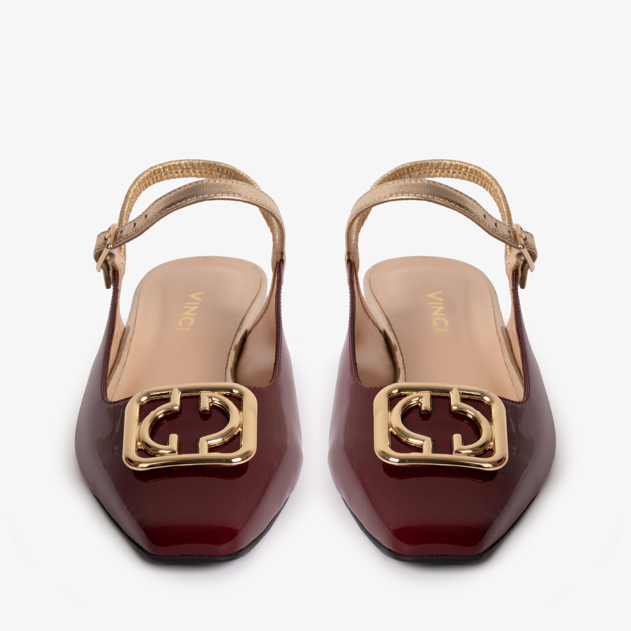 The Rosalinda Burgundy Patent Leather Women Flat Slingback Sandal
