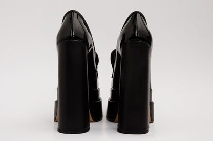 The Latino Black Leather Platform Heel Pump Women Shoe Final Sale!