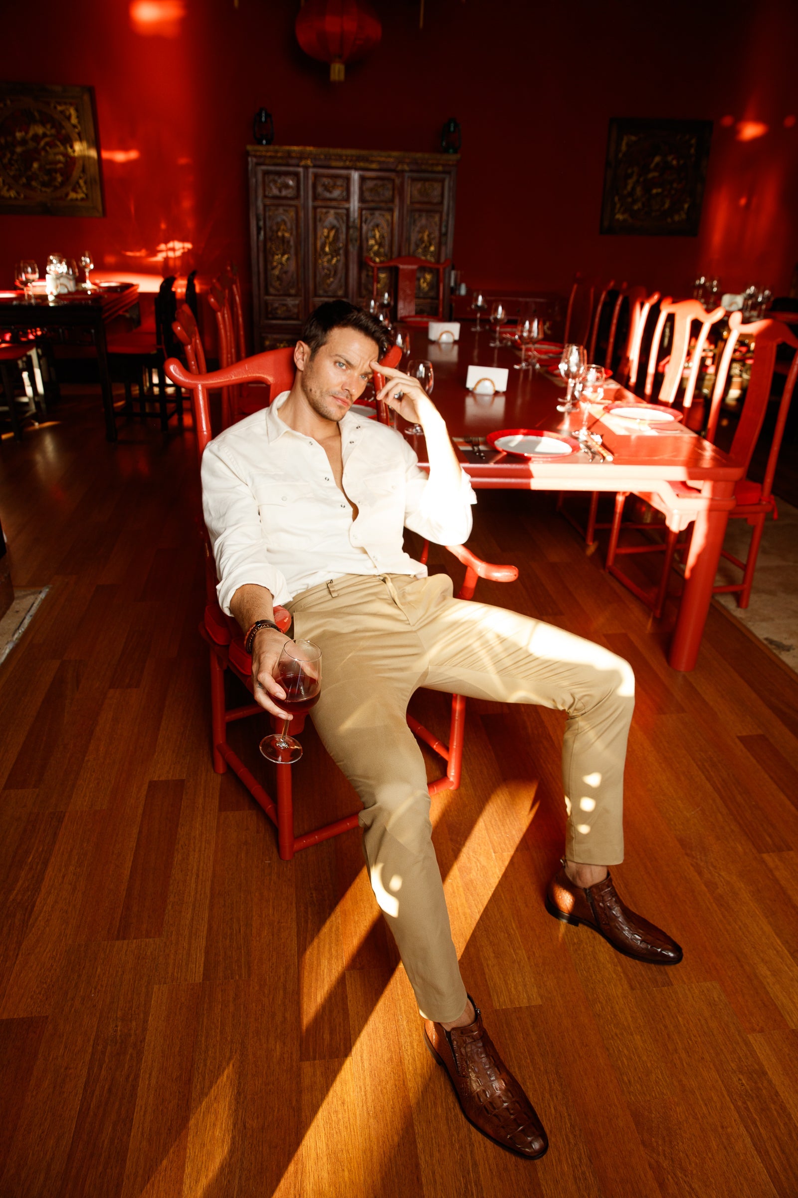 The Randor Brown Crocodile Leather Side-Zip Dress Ankle Men  Boot